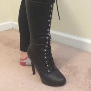 Black Pleather boots